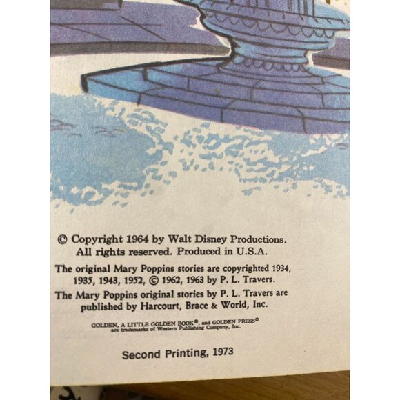 Walt Disneys Mary Poppins Little Golden Book 1973 Second Printing - Picture 4 of 6